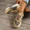 Vestite le scarpe da donna con sneaker allacciati con sola con sola con sola con leva basse leopardo 230419