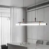 Pendelleuchten, minimalistische Esszimmerlampe, nordischer Tisch, modernes Design, Röhrenlicht