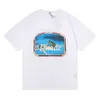 Roupas de moda de grife camisetas de hip hop Rhude Lone Wold High Street Trend Brand solto Casual masculino feminino Casal T-shirt de algodão puro verão solto Streetwear