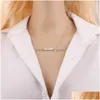 Pendant Necklaces New Fashion Simple Star Moon Pendant Necklace For Women Bijoux Maxi Statement Necklaces Collier Jewelry Dr Dhgarden Otram