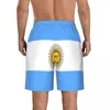 Herr shorts argentina flagga snabb torr simning för män badkläder man baddräkt badstammar sommar badstrand slitage