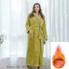 Ropa de dormir para mujer Albornoz de lana de coral extra largo de invierno Mujeres con capucha Cálido Kimono Albornoz de baño Acogedor batas de ducha Camisón de batas sueltas