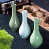 Vases Celadon Water Bottle Ceramic Vase Flower Chinese Home Decoration Ornament Handicraft Furnishing Articles Decor Gift