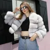 Fourrure femme Faux JANEFUR manteau naturel femmes arc-en-ciel blanc mode luxe recadrée vraie veste Promotion en gros hiver femme manteaux 231118