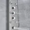 Brushed Nickel Shower Panel LED Rain Waterfall Massage System Body Jet