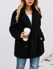 Winterjas vrouw lange mouw revers knop namaakbont mode pluizig bont oversized jas jas 3WKH7