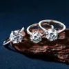 Bröllopsringar Iogou PT950 Platinum 2/3CT 4CT Solitaire D Color Ring Diamond Wedding Promise Rings for Women Engagement Jewelry Gift231118