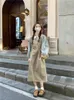 Harajpee – robe de travail à bretelles fraîches pour femmes, Design 3D, fleur, cordon de serrage, ample, droite, Style Preppy, costumes Ins, automne 2023