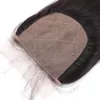 Jedwabny zamykanie podstawy jedwabiście proste brazylijskie dziewicze ludzkie włosy 100% nieprzetworzone ludzkie włosy górne koronkowe zamknięcie z włosami dla niemowląt skóry przypominające 4x4 górne zamykanie bramka włosów bella