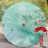 Umbrellas Kids Craft Long-handle Umbrella Children Oil Paper Wood Chinese Style Classical Girl Dance Costume Props Show Handmade