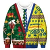 Kadın Sweaters Noel 3d Baskı Kardan Adam Geyik Hediyesi Noel Baba Çirkin Noel Süvari UNISEX Erkekler Kadın Noel Jumper Pullovers Blusas 231118