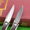 1st A1896 EDC Pocket Folding Knife M390/Damascus Steel Blade Titanium Eloy/Snakewood Handle Small Present Knives With Leather Mantel