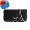 Swing Your Wings Genuine Leather Clutch Bag Cross Body Zadig Voltaire Wallet Shoulder Bags Womens Tote Pochette Rock hand bag Luxury City mens De6