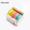 Present Wrap 7Rolls/Box Solid Vintage Washi Tape Hand Account Diy Dekorativa klistermärken Masking Söta Scrapbooking School Supplies