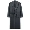 Men's Sleepwear 2024 Pajamas Autumn Winter Thickened Air Cotton Sandwich Bathrobe Spring Pure Thin Integrated Homewear