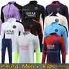 2023 2024 P SG Mbappe tracksuit Winter Training suit soccer tracksuits 23 24 Long Sleeve Half Zip tracksuit football set Adult Kids Fans Edition