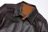 Couro masculino falso clássico a2 estilo jaqueta genuína força aérea natural casacos de pele de bezerro marrom roupas homem roupas de vôo 231120