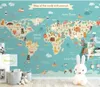 Tapeten Bacal Benutzerdefinierte Kinderzimmer Wand 3d Tapete Cartoon Flugzeug Segeln Tiere Hintergrund Papier Peint Wandbild