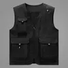 Mens Vests Fashion Multi Pockets Vest Jacket Men Outdoor Fishing Sports Waistcoat Summer Cargo Sleeveless Outerwear 231118