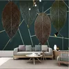 Papéis de parede mural moderno nórdico para sala de estar minimalista de luxo de luxo folhas geométricas TV de fundo de papel de parede decoração da casa
