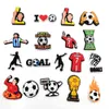 1 pc's ik hou van voetbal croc charms pvc schoenaccessoires verstopt sandalen accessoires kinderen cadeau creatief schoen decoratie