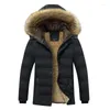 Herenjassen Winter Warme Dikke Fleece Parka's Heren Waterdichte capuchon Bontkraag Parka Jas Jas Herfst Mode Casual