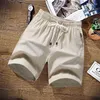 Herr shorts bomull linne män sommar grundläggande korta koreanska smala svett mångsidiga mode strandmän