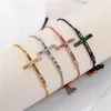 Braccialetti a maglie 1 PC Rame per donna Croce smaltata mista color oro Bellissimo regalo