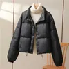 Neue Winter Blase Puffer Jacke Frauen Lange Ärmeln Casual Kurze 90% Weiße Ente Unten Mantel Weibliche Lose Feder Parka