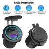 Adaptador de Carga rpida para coche cargador usb de 48w repectente al agua pd tipo c y qc3.0 toma de coriente con revruptor para motocicleta marina