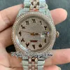 RFF V4 tw126334 rf126331 A2824 Automatic Mens Watch Arab Diamonds Dial Iced Out Diamond Two Tone 904L Jubileesteel Bracelet Jewelry trustytime001Watches