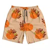 Men's Shorts Mens Swimwear Swim Short Trunk Pumpkins And Autumn Leaves Beach Board Swimming Surffing