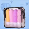 Bottiglie di stoccaggio 4pcs Silicone Squeezable Lozione Contenitore a lozione da 90 ml Shampoo Bottle Travel Widery Accessori a prova di perdite