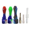 Headshop214 CSYC SI002 Silikon-Pfeife Bunte Silikon-Tupfer-Rig-Pfeifen mit Kappe 10 mm Titan-Quarz-Keramik-Nagel-Tupfer