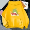 Kvinnors hoodies små tröjor kvinnor fast färg söt djurtryck långärmad hoodie pullover toppar quiltade