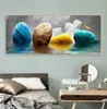 화려한 돌 황금 사슴 구름 풍경 포스터와 인쇄 현대 캔버스 그림 벽 사진 거실 홈 장식