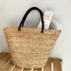 Evening Bags Natural Corn Husk Straw Bag Beach Resort Woven Tote Fashion Casual