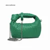 Top Botteg Venet Bag Jodie Knutted Chain Spring/Summer Crescent Female Dumpling Ox Horn Solid Color Handbag Woven