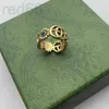 Pierścienie zespołu Pierścień Pierścień Złoty wzór kwiatowy miłość luksusowy niebieski diament moda damska biżuteria Mężczyźni lśniący litera z pudełkiem gp8u