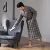 Heren Nachtkleding Winter Warme Douchejas Man Dikke Badjas Japanse Korea Gewatteerde Katoenen Bad Gestreepte Geruite Nacht Kamerjassen Housecoat