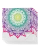 Bordservett 4st Datura Flower Bohemian White Mandala Square 50cm bröllop dekoration tyg kök middag serverar servetter