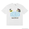 T-shirts T-shirts Luxe Hommes Designer Vêtements de mode Rhude Racing Track Collection Raceway Print Haute Qualité Double Fil Coton Casual Col Rond Manches Courtes Tshir