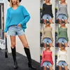 Women's Sweaters Sweater European And American Wear Reversed Off Shoulder Knit Pullover