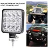 12V Impermeabile Led Work Light Bar Square Spotlight 48W Faro da lavoro per camion Off Road Night Driving Light per SUV