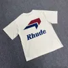 T-shirts T-shirts Luxe Hommes Designer Vêtements de mode Version correcte Rhude à manches courtes 2022 Été Nouvelle impression Lâche Demi-manches Ins Niche Trendy American High Stree