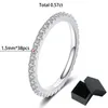 Eheringe Smyoue 18 Karat vergoldet 0,57 ct Full Enternity Ring für Frauen S925 Sterling Silber Passender Diamant Band Hochzeit Schmuck231118