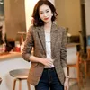 Costumes pour femmes mode Blazer manteau automne/hiver à manches longues robe de bureau gris café femmes vêtements Blazers pour