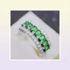 Yhamni Sprzedawanie zielonych CZ CZ Cyrcon Wedding Pierścienie dla kobiet 100 solid 925 Srebrne pierścienie biżuteria w całości R5017408590