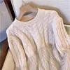 Chandails pour femmes gland câble-tricot pull hiver épaissi Design sens Niche pull ample haut