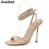 Aneikeh Summer Women Women Those Transparent Color Matching Electrating High Heel Sandals Heels Heels Насосы 230419